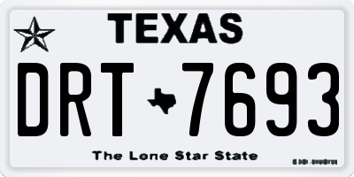 TX license plate DRT7693