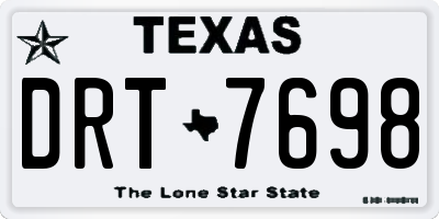TX license plate DRT7698