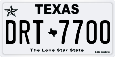 TX license plate DRT7700