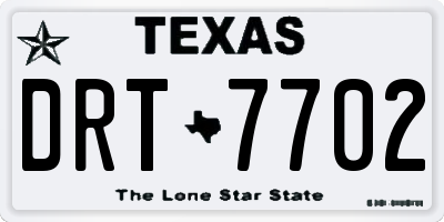 TX license plate DRT7702