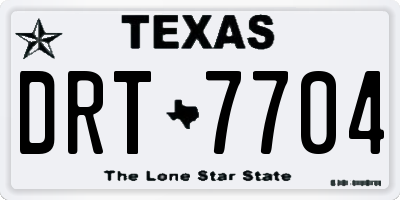TX license plate DRT7704
