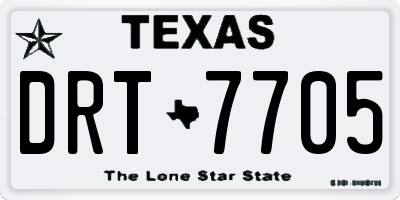 TX license plate DRT7705