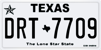 TX license plate DRT7709