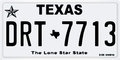TX license plate DRT7713