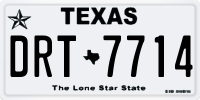 TX license plate DRT7714