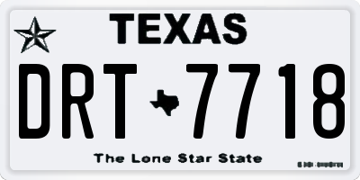TX license plate DRT7718