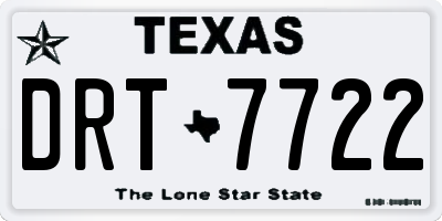 TX license plate DRT7722