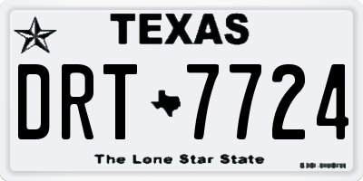 TX license plate DRT7724