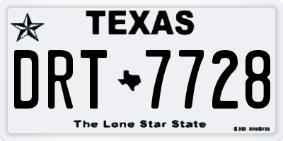TX license plate DRT7728