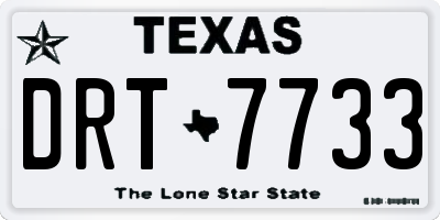 TX license plate DRT7733