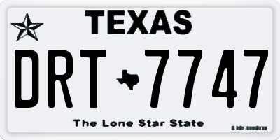 TX license plate DRT7747