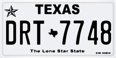 TX license plate DRT7748