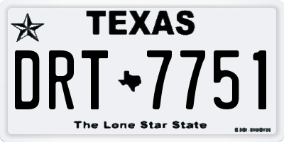 TX license plate DRT7751