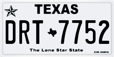 TX license plate DRT7752