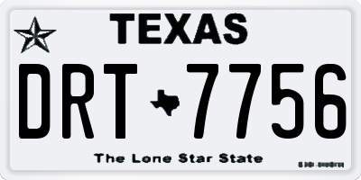 TX license plate DRT7756