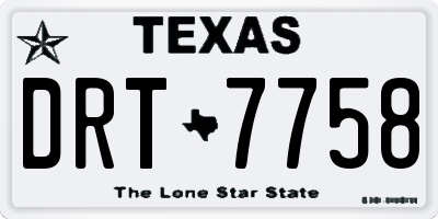 TX license plate DRT7758