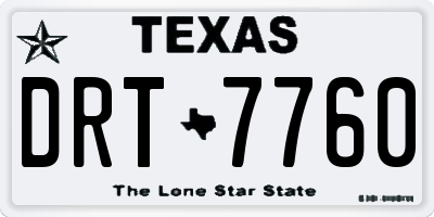 TX license plate DRT7760