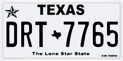 TX license plate DRT7765