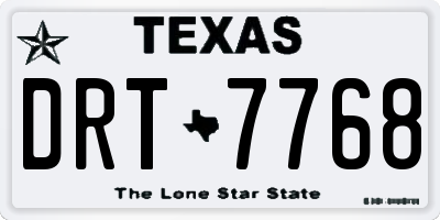 TX license plate DRT7768