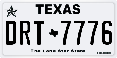TX license plate DRT7776