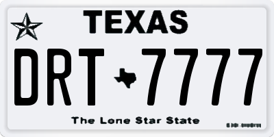 TX license plate DRT7777