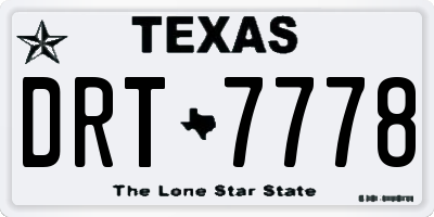 TX license plate DRT7778