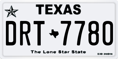 TX license plate DRT7780