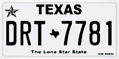 TX license plate DRT7781