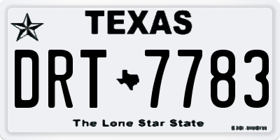 TX license plate DRT7783