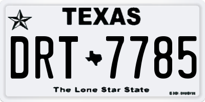 TX license plate DRT7785