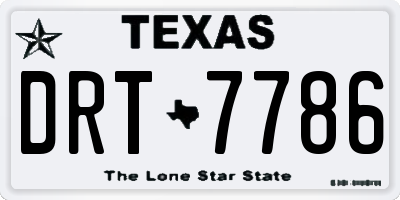 TX license plate DRT7786