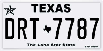 TX license plate DRT7787