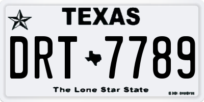 TX license plate DRT7789