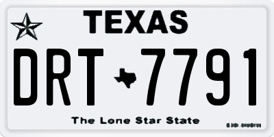 TX license plate DRT7791