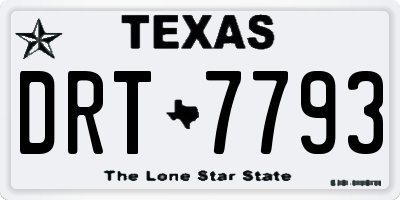 TX license plate DRT7793