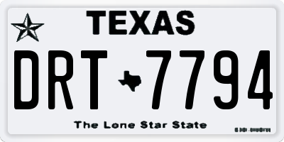 TX license plate DRT7794