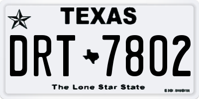 TX license plate DRT7802