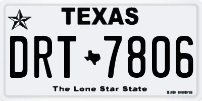 TX license plate DRT7806