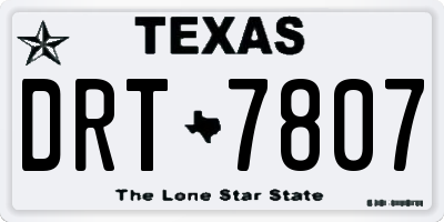 TX license plate DRT7807