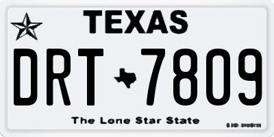 TX license plate DRT7809