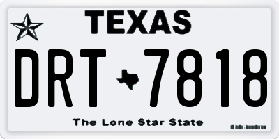 TX license plate DRT7818
