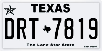 TX license plate DRT7819