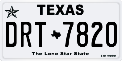 TX license plate DRT7820