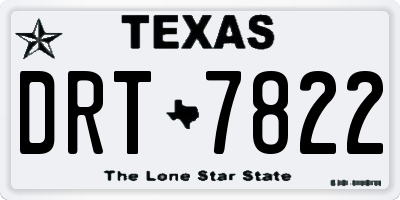 TX license plate DRT7822