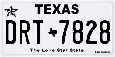 TX license plate DRT7828