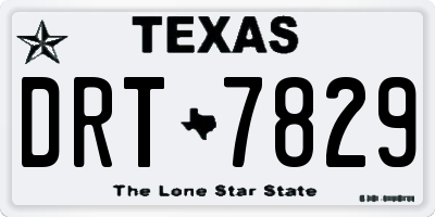 TX license plate DRT7829