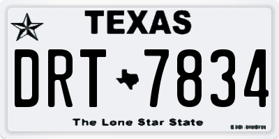 TX license plate DRT7834