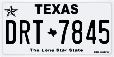 TX license plate DRT7845