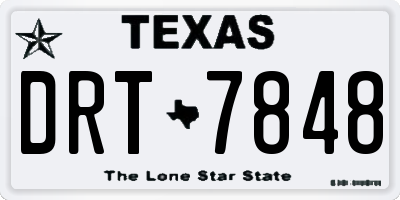 TX license plate DRT7848