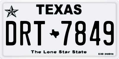 TX license plate DRT7849